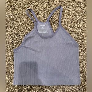 charcoal gray Ribbed Strappy Camisole